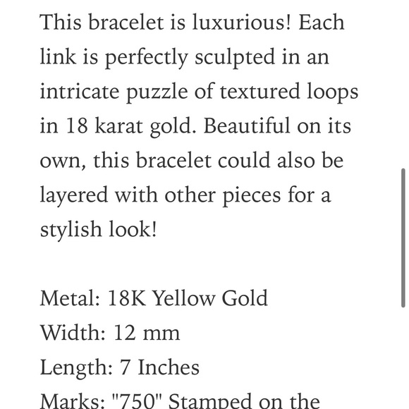 Market Square Jewelers 18k Gold Fancy Link Bracelet - Picture 7 of 8